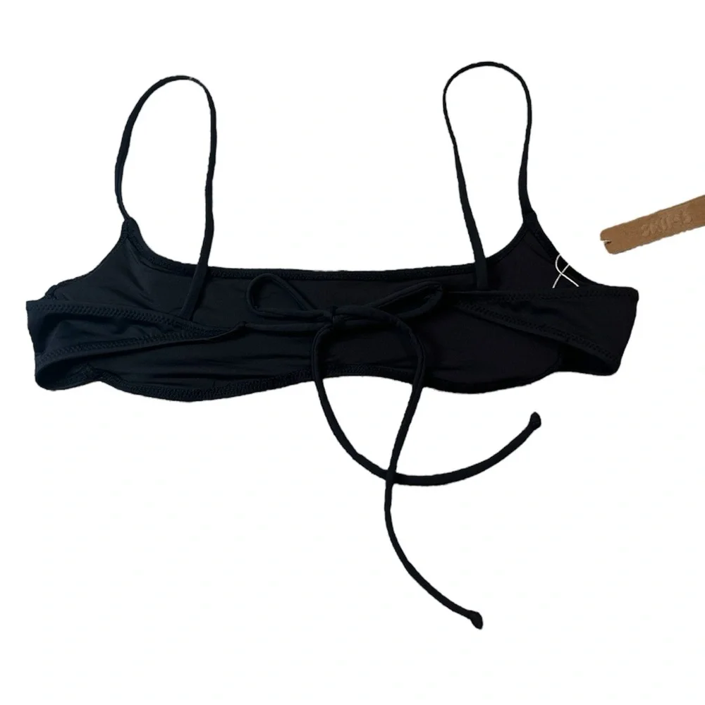 SKIMS Micro Scoop Swim Bikini Top Size XL NWT Onyx Black